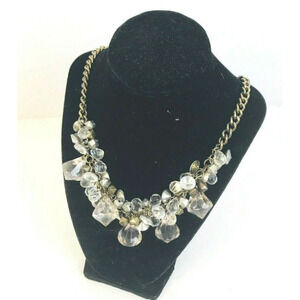 Statement Necklace Costume Jewelry Clear Baubles Beads Party Mob Wife Glam